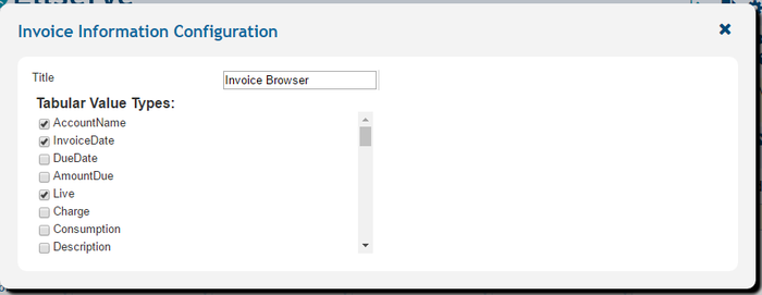 Data Table Configuration Panel