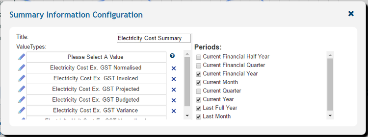 Data Table Configuration Panel